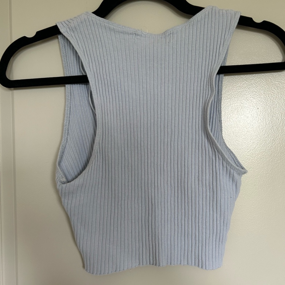 Urban Outfitters Blue Ribbed Crop Tank Top - Picture 3 of 3